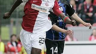 Aristide Bance (l.) scored twice for Mainz  © Harder