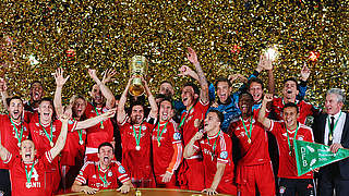 Celebration: Bayern win the treble © Bongarts/GettyImages