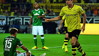 Bann gebrochen: Robert Lewandowski trifft zum Dortmunder Sieg © Bongarts/GettyImages