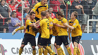 Platz drei verteidigt: Jubel bei Dynamo Dresden © Harder