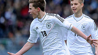 Einziger Torschütze gegen Russland: Johannes Eggestein (l.) © Bongarts/GettyImages