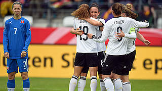 Jubel hoch neun: die DFB-Frauen © Bongarts/GettyImages