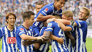 Furiose Rückkehr in die Eliteklasse: Aufsteiger Hertha BSC jubelt sechs Mal © Bongarts/GettyImages