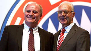 JHV bei den Bayern: Uli Hoeneß (l.) und Franz Beckenbauer © Bongarts/GettyImages