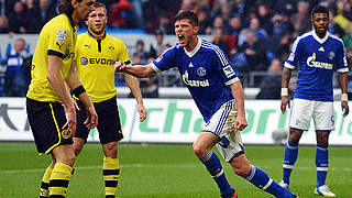Derby-Jubel: Huntelaar trifft zum 2:0 für Schalke gegen den BVB  © Bongarts/GettyImages