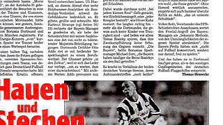 Zu viel Farbe im Spiel: BVB gegen Bayern im April 2001 © DFB