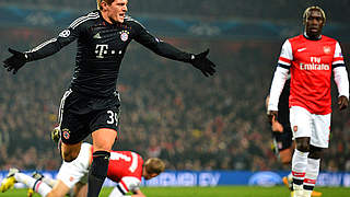 Jubel nach dem frühen 1:0: Nationalspieler Toni Kroos von Bayern München © Bongarts/GettyImages