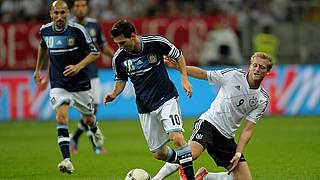 Another meeting: Messi (c.) and Schürrle (r.) © Bongarts/GettyImages
