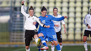 Two goals in her 100th cap: Anja Mittag: Anja Mittag © Bongarts/GettyImages