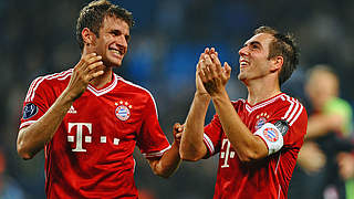 Erfolgreich in Nationalmannschaft und Verein: Thomas Müller (l.) und Philipp Lahm © Bongarts/GettyImages