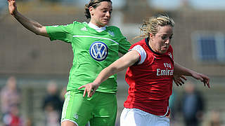 Treffsicher in London: Wolfsburgs Martina Müller (l.) © Bongarts/GettyImages