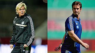 Two of the three final nominees: Silvia Neid and Wolfsburg coach Ralf Kellermann © Bongarts/GettyImages
