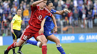 Ihr 1:0 reichte nicht: Kerstin Garefrekes (v.) vom 1. FFC Frankfurt © Kuppert