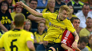 Nationalspieler unter sich: Sven Bender, Marco Reus und Philipp Lahm © Bongarts/GettyImages