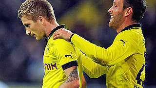 Doppeltorschütze gegen Gladbach: Nationalspieler Marco Reus (l.) © Bongarts/GettyImages