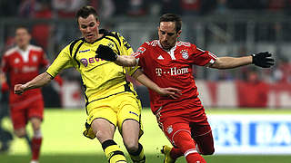 Im Zweikampf: Bayerns Franck Ribery (r.) und Kevin Großkreutz © Bongarts/GettyImages
