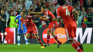 Equalizer: Franck Ribery (left) celebrating © Bongarts/GettyImages