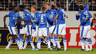 Wollen die Serie auch gegen Erfurt ausbauen: Die Spieler von Hansa Rostock © Bongarts/GettyImages