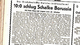 Historischer Sieg 1940: Schalke 04 siegt 10:0 gegen den Erzrivalen © DFB