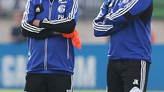 Jens Keller mit Erfolgsgarant Peter Hermann.  © Bongarts/GettyImages