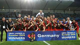 Europameister 2009: die deutsche U 21 von Trainer Hrubesch © Bongarts/GettyImages
