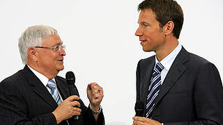 Gute Partner: DFB-Präsident Zwanziger und Telekom-Chef Obermann (r.) © Bongarts/GettyImages