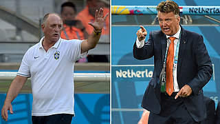 Zwei Abschiede: Brasiliens Scolari (l.) und Hollands van Gaal © afp