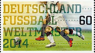 Motiv "Deutschland Fußball Weltmeister 2014": die Sonderbriefmarke der Deutschen Post © Bundesministerium für Finanzen