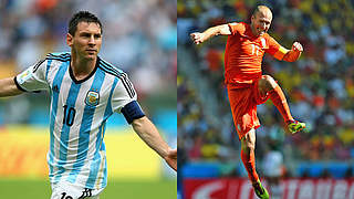 Zwei Superstars: Messi (l.) und Robben © Bongarts/GettyImages