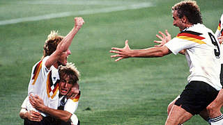 1990: Andreas Brehme schießt Deutschland zum bislang letzten Weltmeistertitel © Bongarts/GettyImages