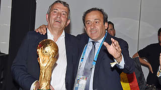 Gratulation an das DFB-Team: UEFA-Präsident Michel Platini © Bongarts/GettyImages