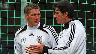 Counting on his vice-captain: Germany coach Löw (right) with Schweinsteiger © Bongarts/GettyImages