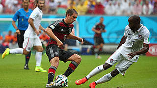 Lahm (centre): "We took a big step forward against the USA" © Bongarts/GettyImages