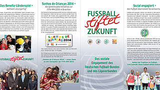 Flyer zum Benefizländerspiel: acht Seiten Infos über die Stiftungsaktivitäten © DFB