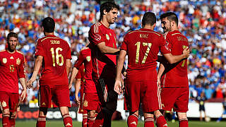 Glanzloser Sieg dank Villa (r.): Atletico-Stürmer trifft doppelt für Spanien © Bongarts/GettyImages