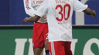 Rafael van der Vaart (l.) scored against Rostock ©  Bongarts/GettyImages